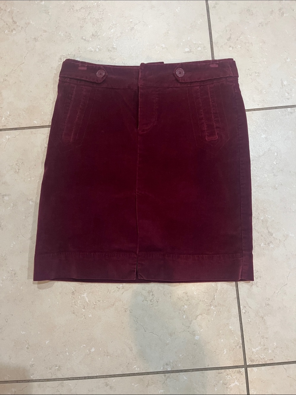 American Eagle Outfitters Deep Burgundy Corduroy Mini Skirt
